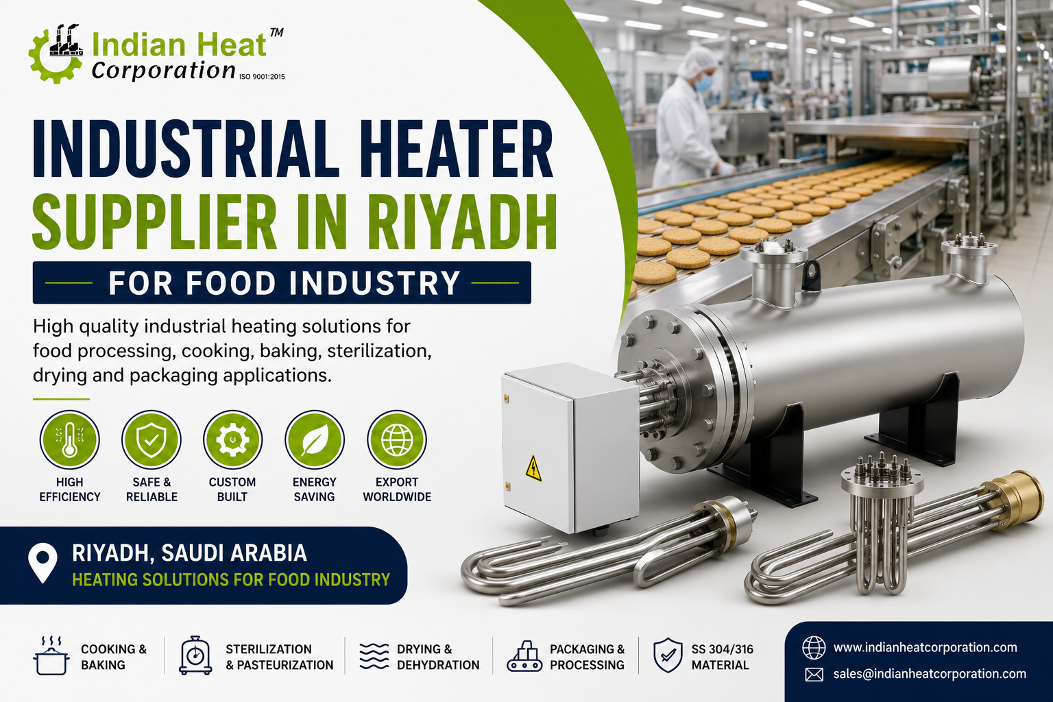 Industrial Heater Supplier in Riyadh for Food Industry 