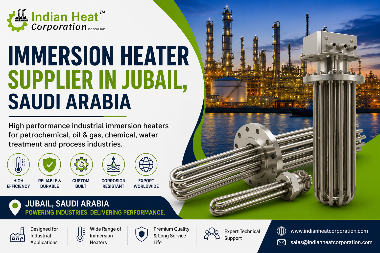 Immersion Heater Supplier in Jubail, Saudi Arabia 