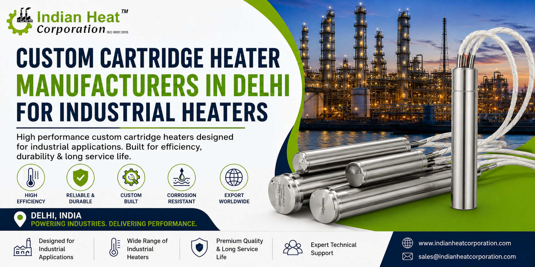 Custom Cartridge Heater Manufacturers in Delhi for Industrial Heaters 